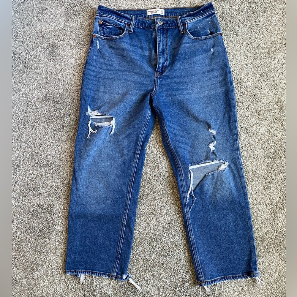 Abercrombie Ankle Straight Ultra High Rise Jeans